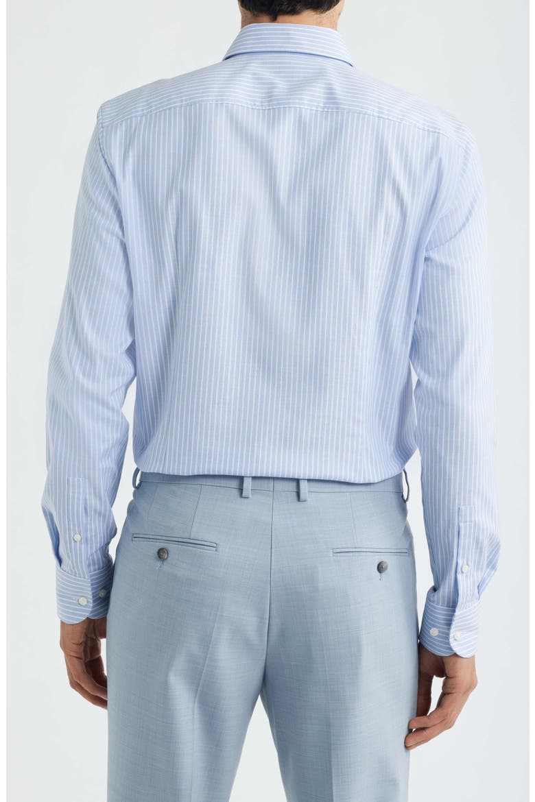 Hank Slim Fit Stripe Stretch Cotton Dress Shirt, Alternate, color, BLUE