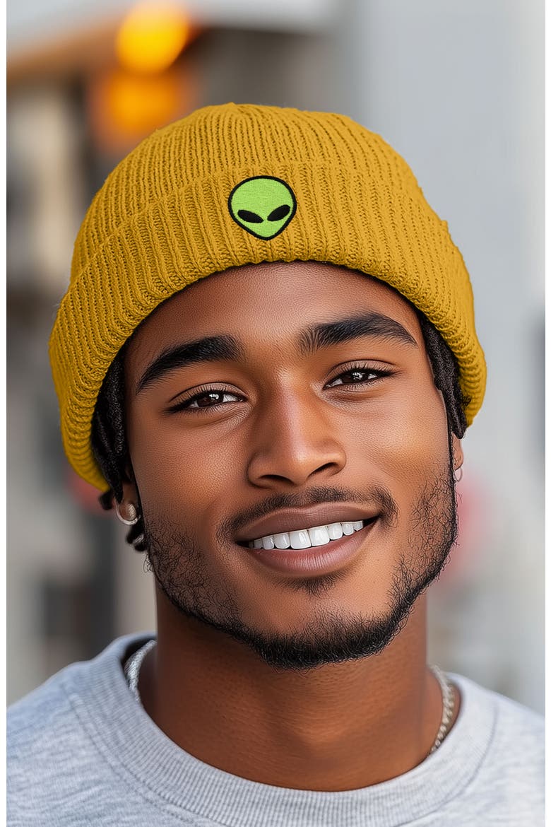 Alien Watch Cap, Alternate, color, Mustard