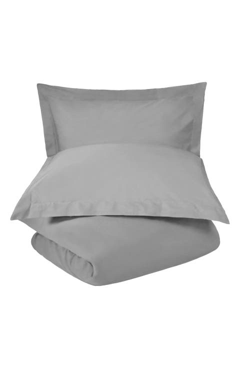 Solid 300 Thread Count Sateen Duvet Cover & Shams Set
