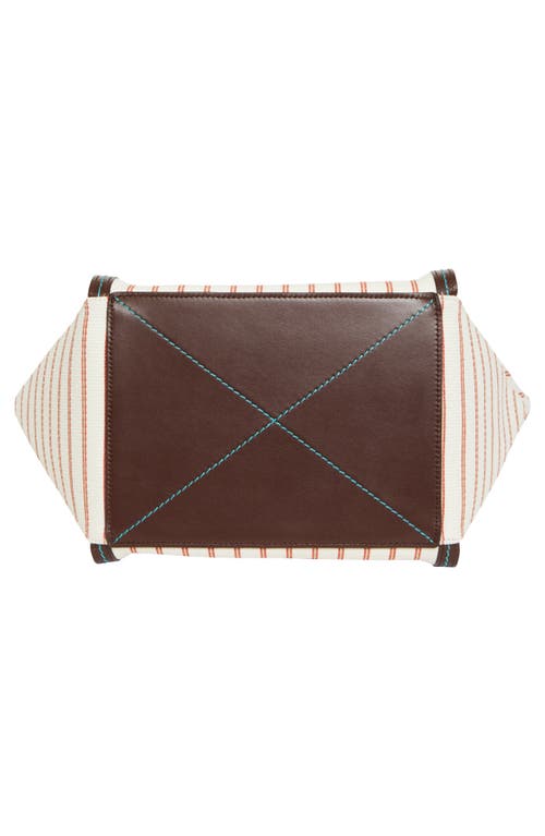 Marni Mini Riviera Stripe Tote In White Comb