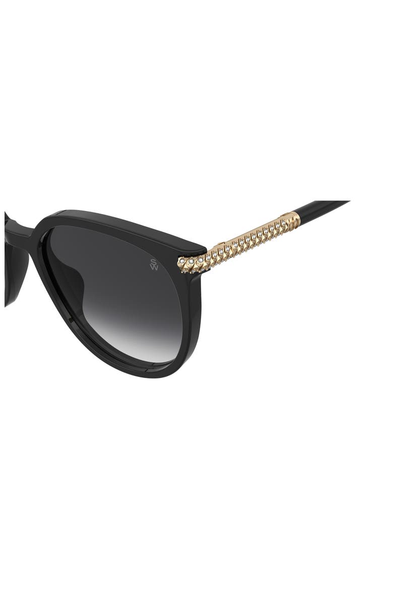 55mm Gradient Square Sunglasses, Alternate, color, BLACK/ DARK GREY SF