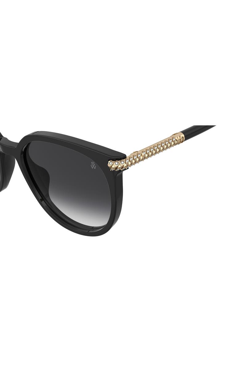 Stuart Weitzman 55mm Gradient Square Sunglasses, Alternate, color, Black/ Dark Grey Sf