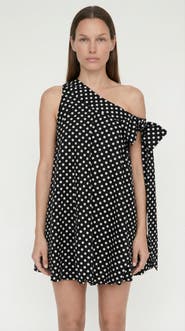 Elexiay Bow Bubble Polka Dot Dress