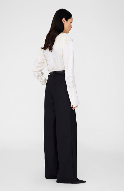 Anine Bing Amanda Dot Jacquard Shirt In White