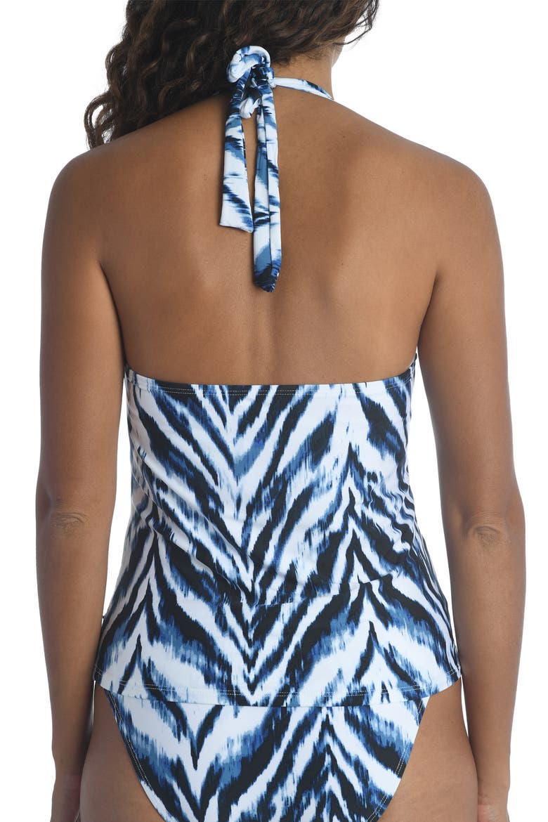 Animal Instinct Halter Tankini Top, Alternate, color, INDIGO