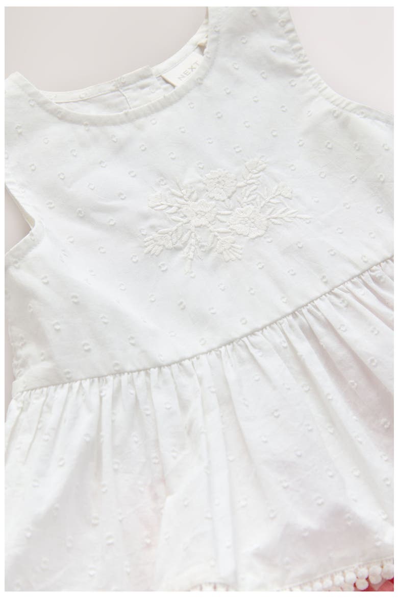 Kids' Embroidered Peplum Tank & Gingham Pants Set, Alternate, color, RED