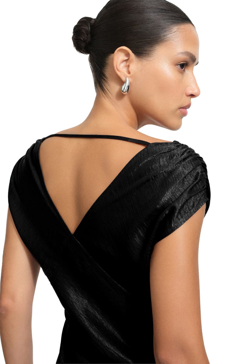 Marcella Shiloh Satin Dress, Alternate, color, Black