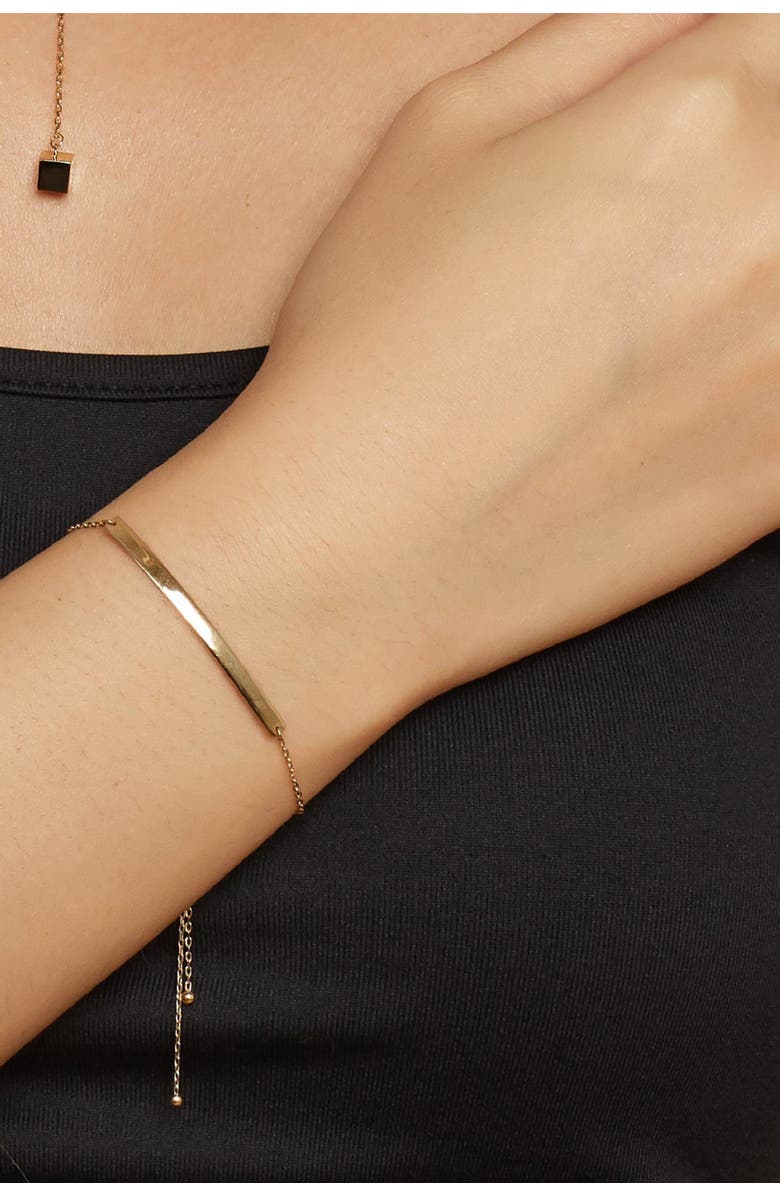 Oradina 14K Yellow Gold Brooklyn Bar Bolo Bracelet, Alternate, color, Yellow Gold