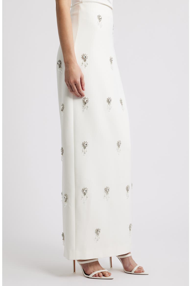 The Ultimate Muse Crystal Maxi Skirt, Alternate, color, WHITE