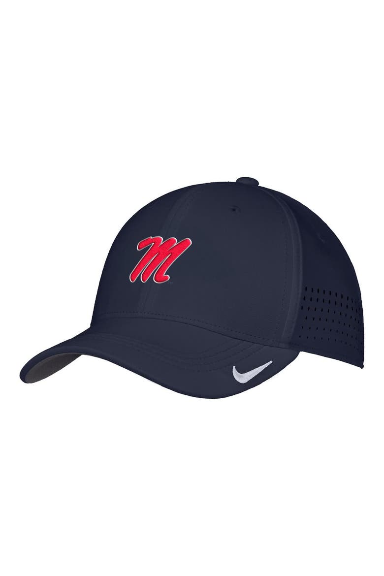 Men's Nike Navy Ole Miss Rebels 2025 On-Field Performance Flex Hat, Alternate, color, Navy