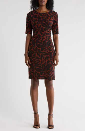 Connected Apparel Ruched Waist Knit Dress