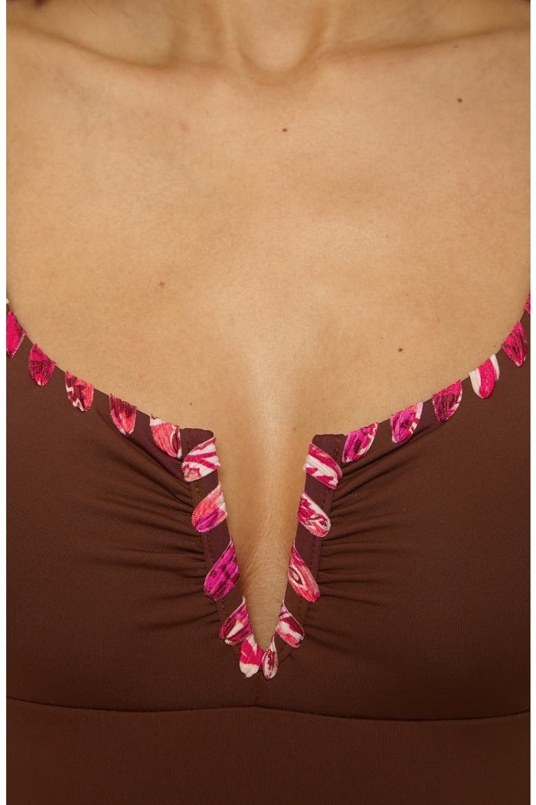 On the Edge One-Piece Swimsuit, Alternate, color, MOCHA