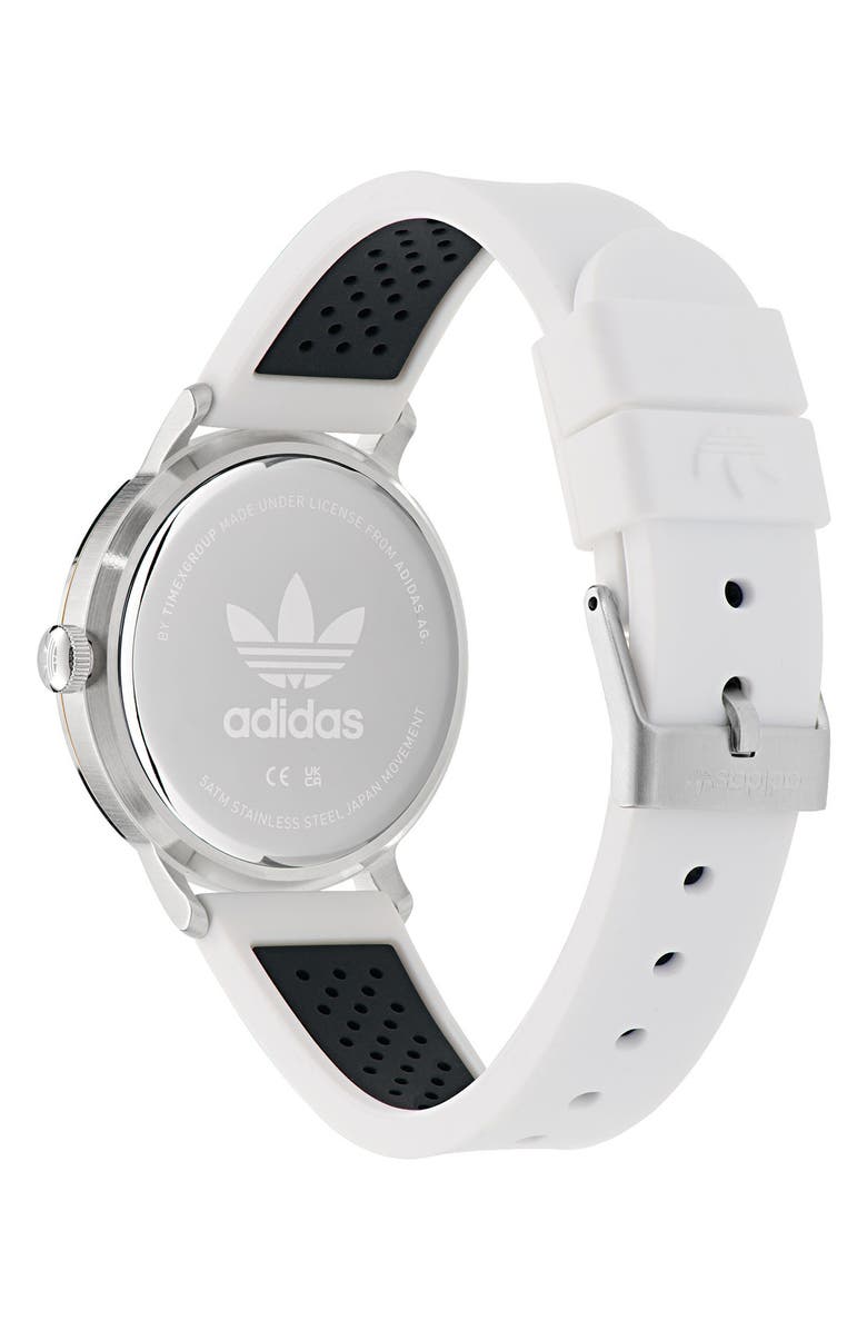 adidas AO Silicone Strap Watch, Alternate, color, White