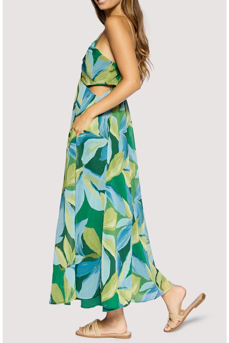 Neroli Floral Wave Side Cutout Maxi Dress, Alternate, color, GREEN-MULTI