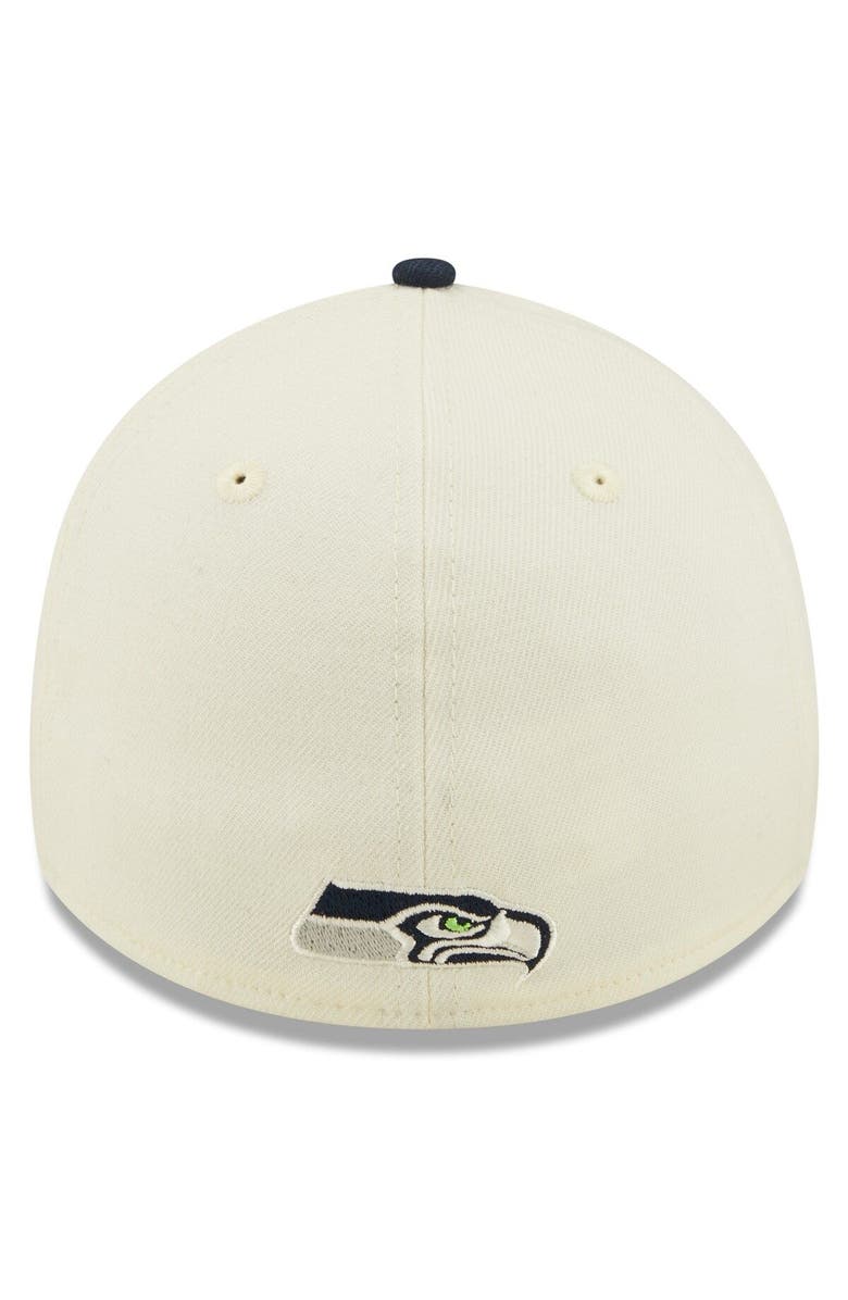 New Era Men's New Era Cream/College Navy Seattle Seahawks 2022 Sideline 39THIRTY 2-Tone Flex Hat, Alternate, color, Cream