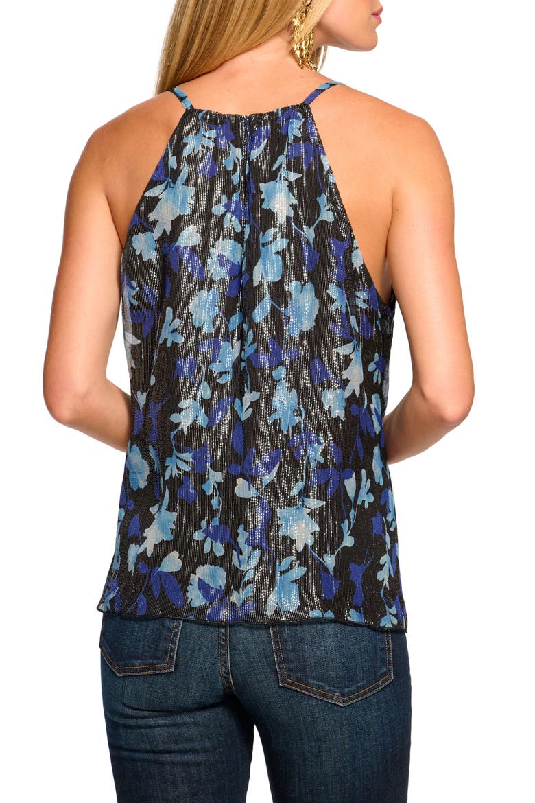 Rosemarie Metallic Silk Blend Sleeveless Top, Alternate, color, DREAM BLUE TWILIGHT
