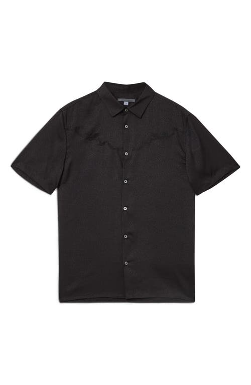 John Varvatos Bodie Short Sleeve Button-up Shirt In Black