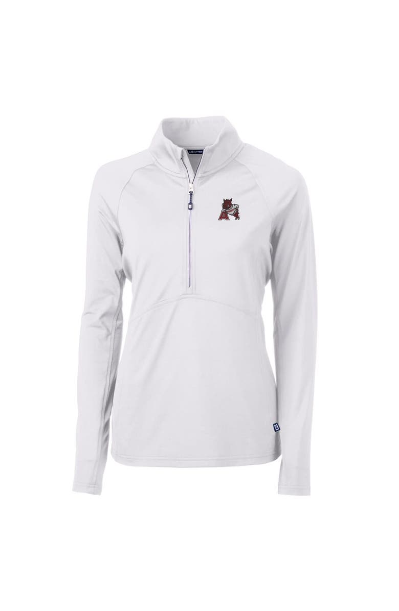 Cutter & Buck Women's Cutter & Buck White Arkansas Razorbacks Adapt Eco Knit Stretch Recycled Half-Zip Pullover Top, Alternate, color, 