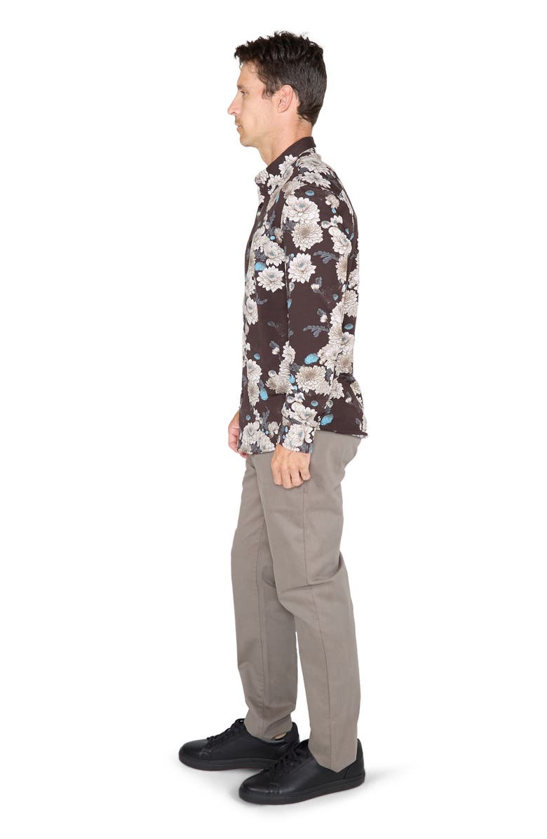 Lords of Harlech Sawyer Knit Button-Up Shirt, Alternate, color, Serious Floral Black