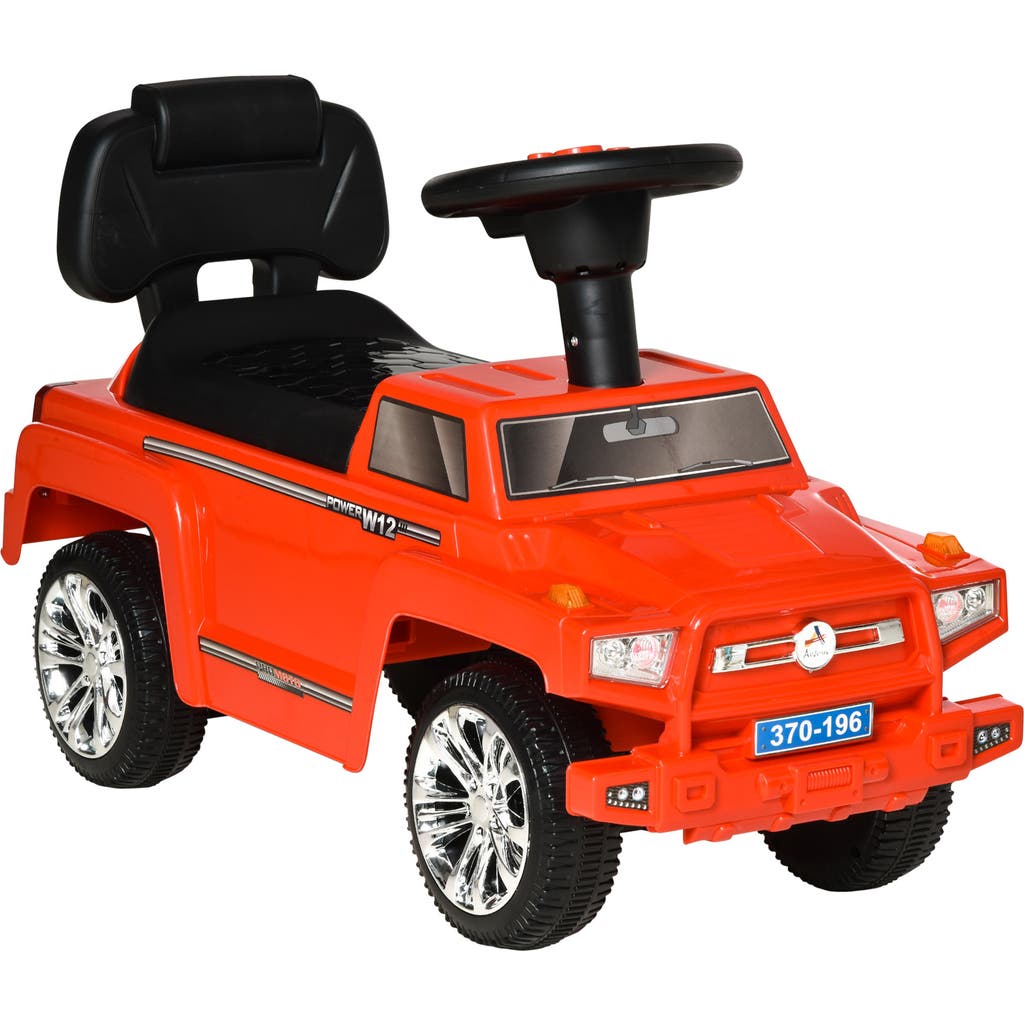 Aosom Kids SUV Push Car with Horn, Music, Lights, Storage in Red  product