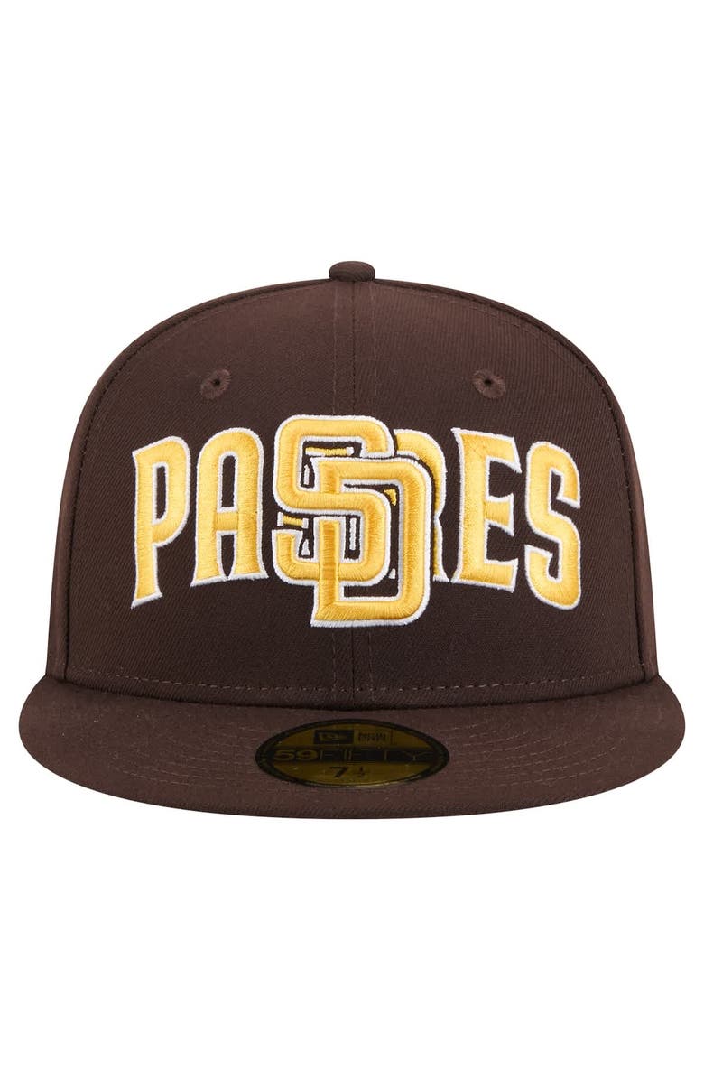 New Era Men's New Era Brown San Diego Padres Overlap 59FIFTY Fitted Hat, Alternate, color, Brown