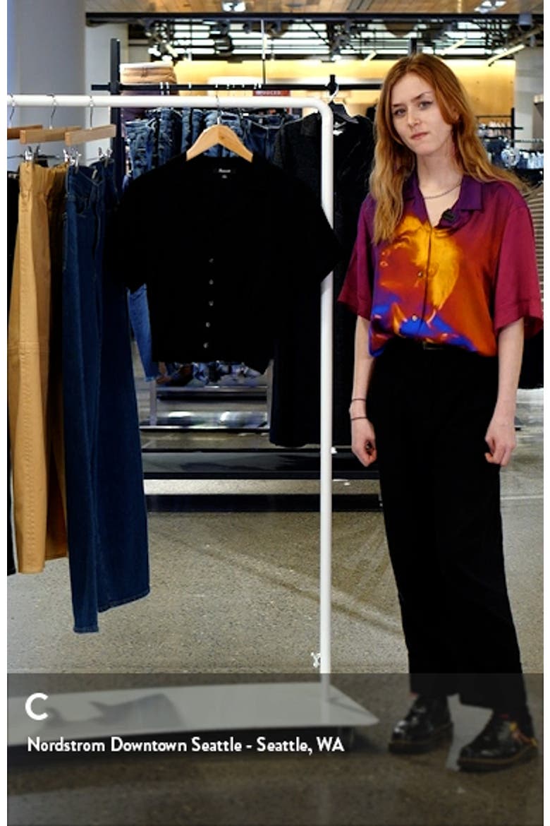 Drapey Banded Bottom Button-Up Top video