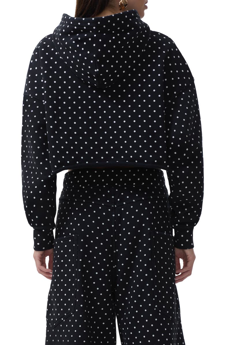 AFRM Darius Crop Cotton Hoodie, Alternate, color, Noir Micro Dot