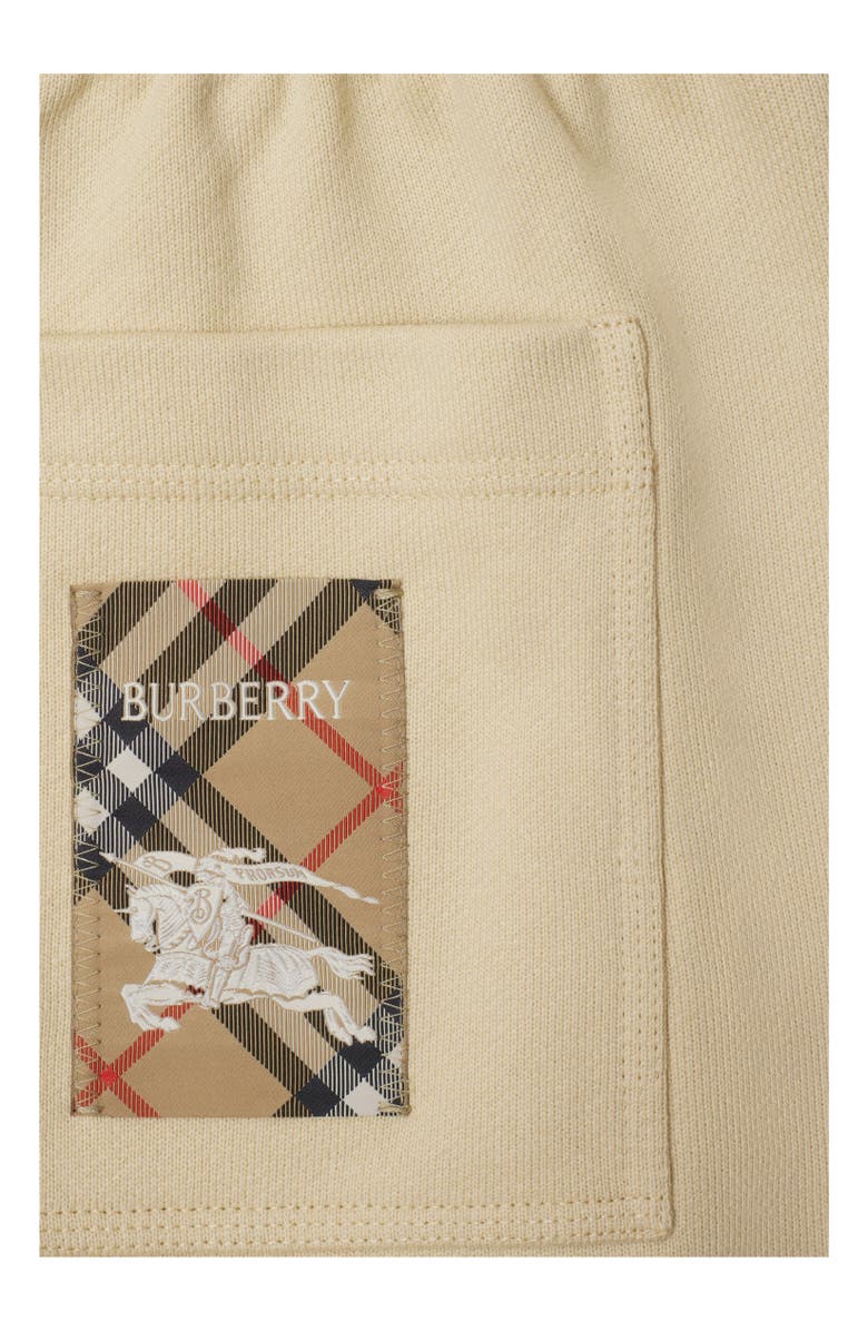 Burberry Check Label Cotton Shorts, Alternate, color, Nutmeg