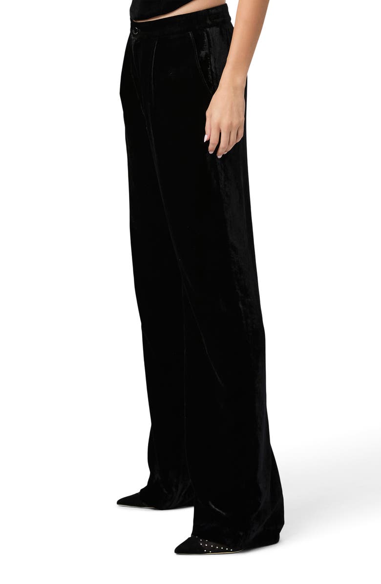 PAIGE Kara Velvet Wide Leg Pants, Alternate, color, Black