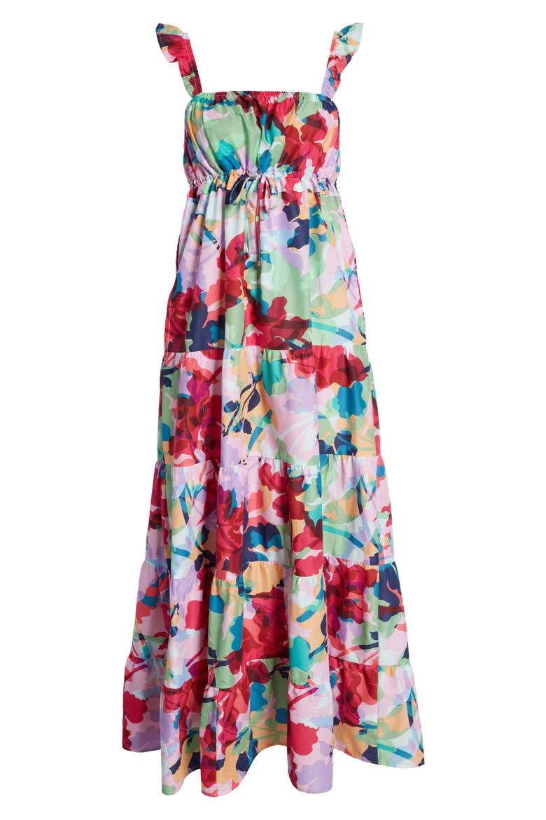 Vacay Bae Floral Cotton Maxi Sundress, Main, color, MULTI