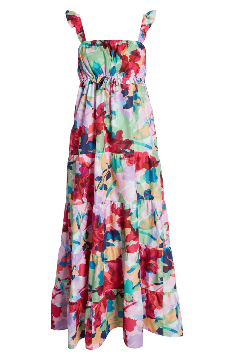 BB Dakota by Steve Madden Vacay Bae Floral Cotton Maxi Sundress, Main, color, 