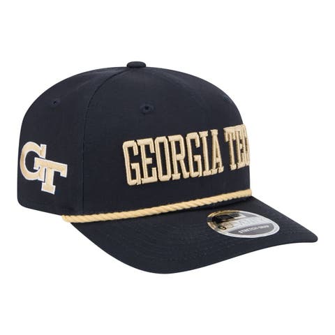 Men's New Era Navy Georgia Tech Yellow Jackets Wordmark Rope 9SEVENTY Stretch-Snap Hat