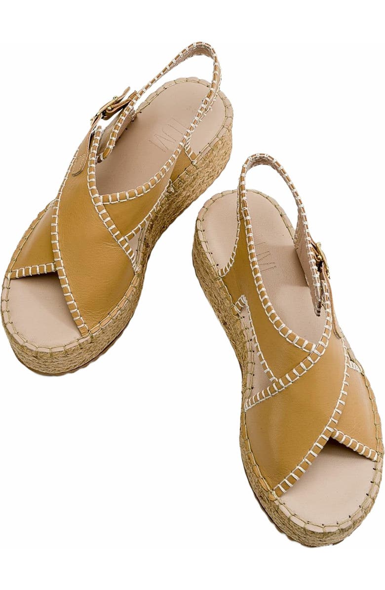 Forever & Always Shoes Bellezza Leather Platform Sandal, Alternate, color, Dark Beige Leather