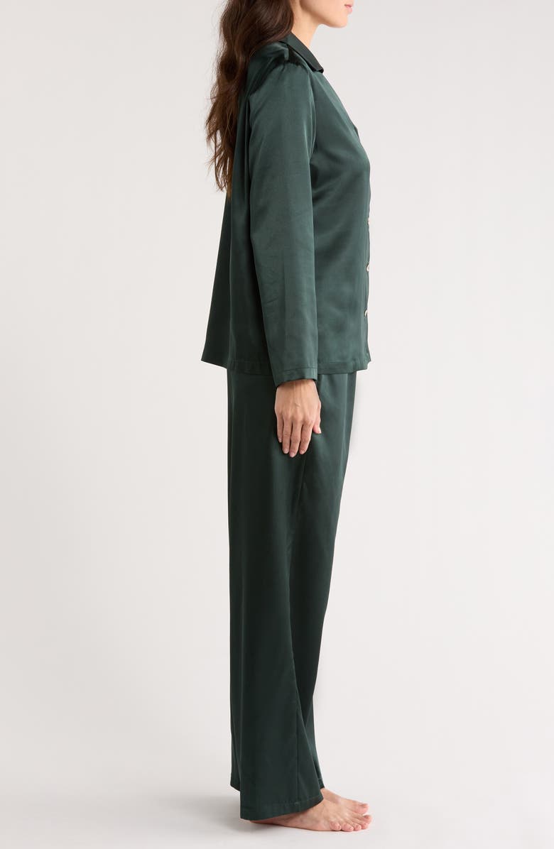 KILO BRAVA Satin Pajamas, Alternate, color, Forest Green