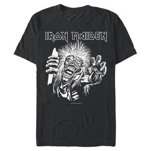 Men's Iron Maiden Black and White Eddie  Graphic T-Shirt