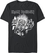 Iron Maiden Mens Iron Maiden Black and White Eddie T Shirt