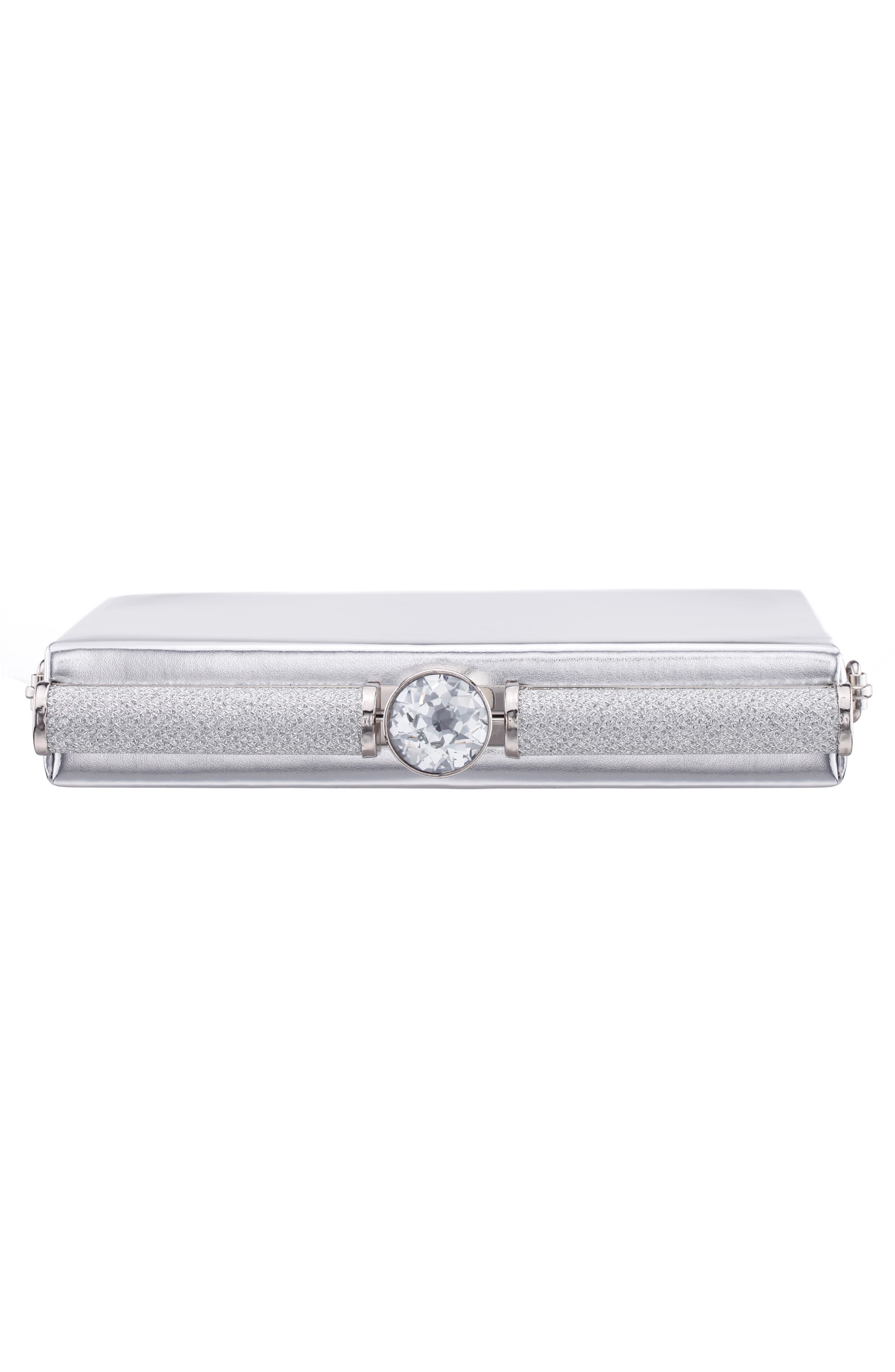 Darby Crystal Clutch, Alternate, color, SILVER
