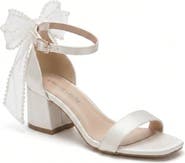 Forever & Always Shoes Floraya Bow Block Heel Bridal Sandal