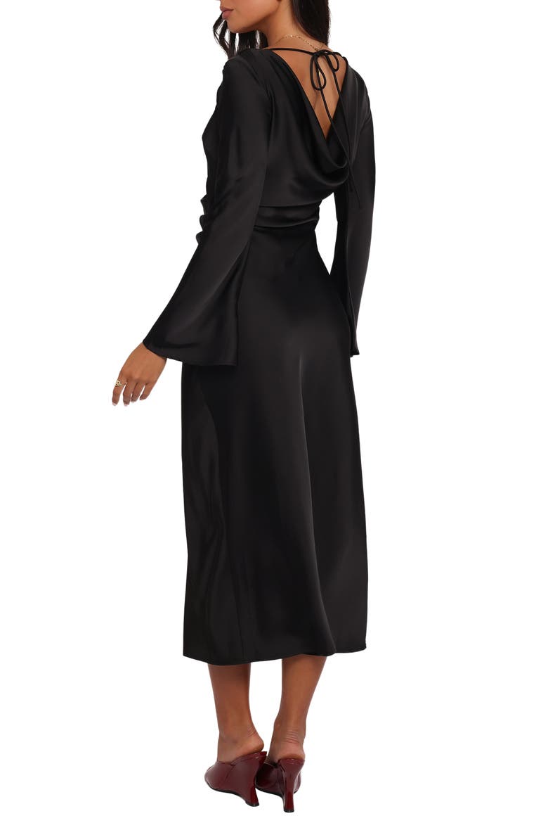 Kalyssa Long Sleeve Cocktail Dress, Alternate, color, BLACK