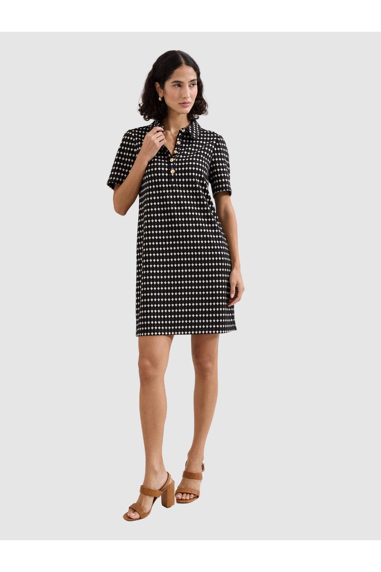 Vivienne Button-Placket Shirt Dress, Main, color, Black/Ivory