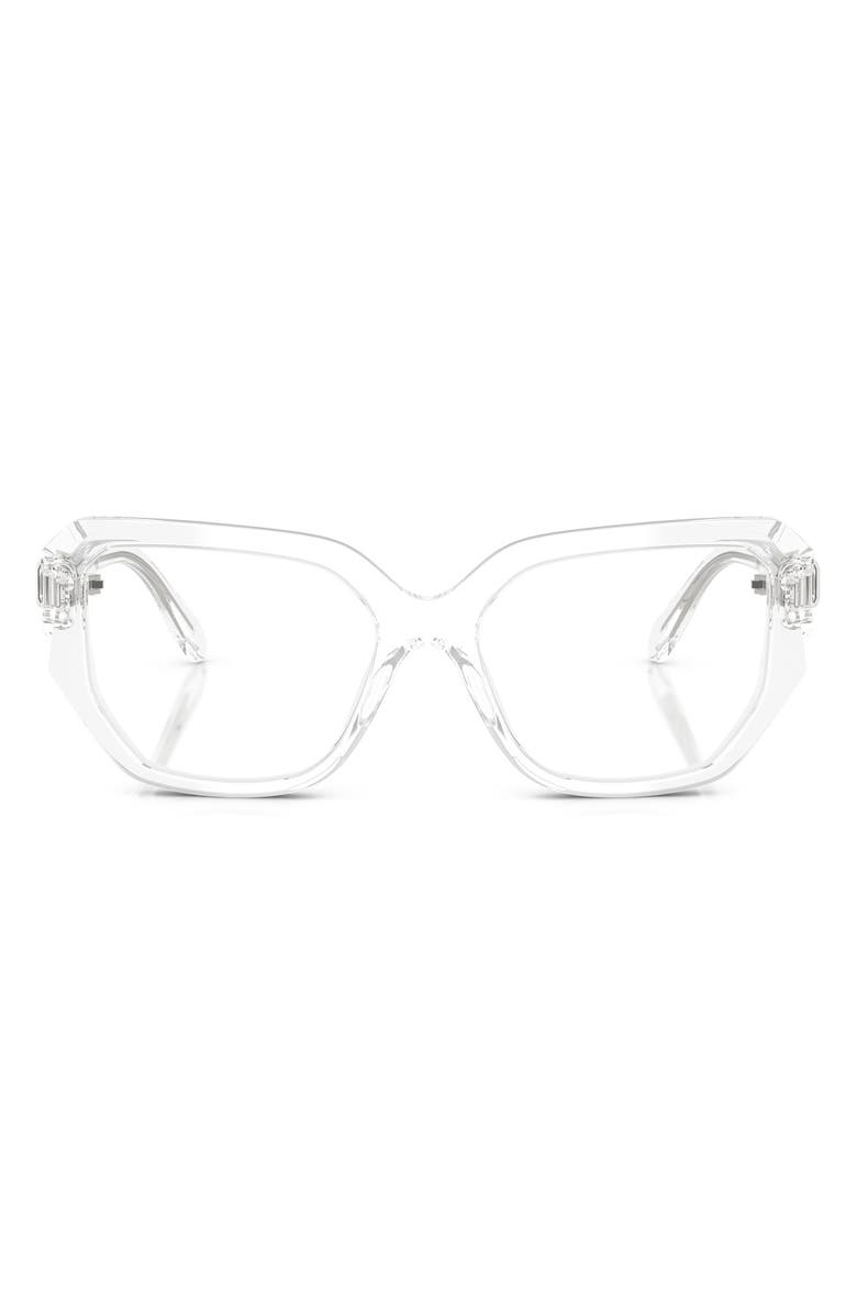 Swarovski 55mm Geometric Optical Glasses, Main, color, Crystal