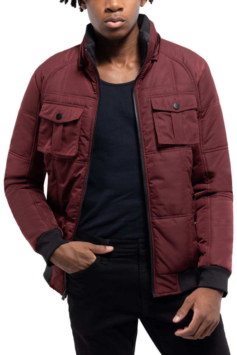 Hooded Puffer Jacket, Alternate, color, BURGUNDY