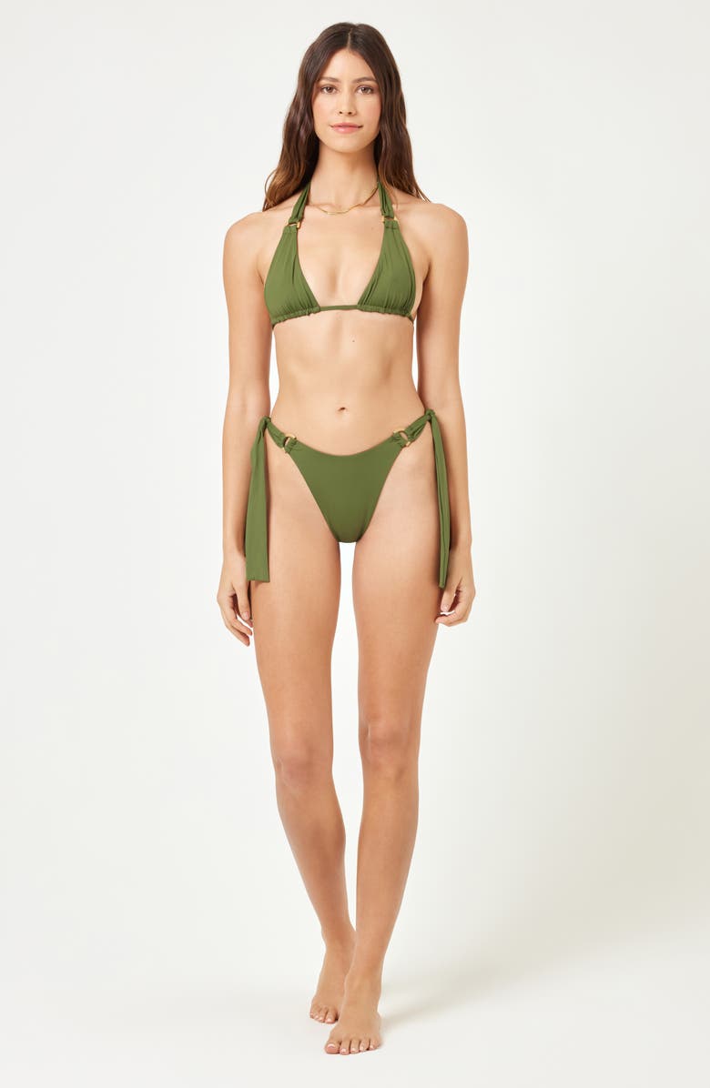 LSPACE Kiki Tanga Side Tie Bikini Bottoms, Alternate, color, Jungle