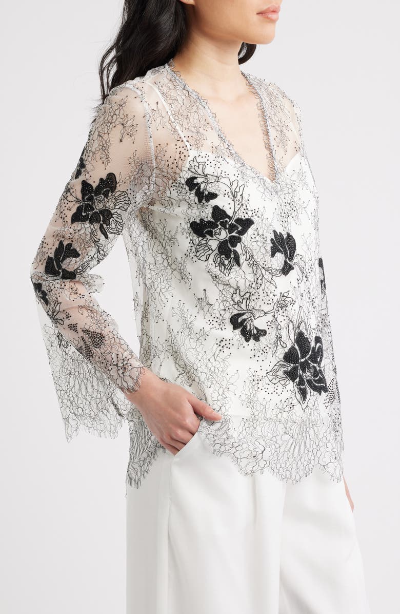 KOBI HALPERIN Devyn Top, Alternate, color, White/ Black