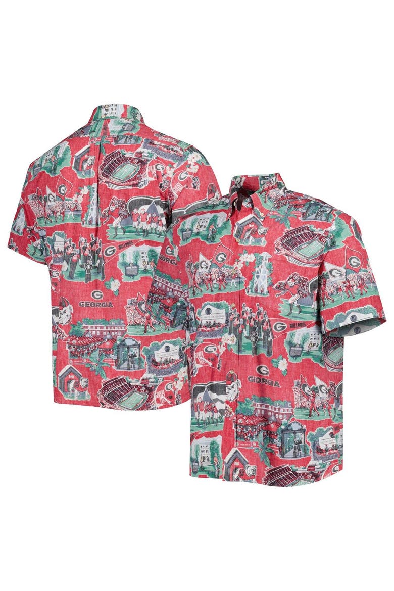 Men's Reyn Spooner Red Georgia Bulldogs Scenic Button-Down Shirt, Main, color, Red
