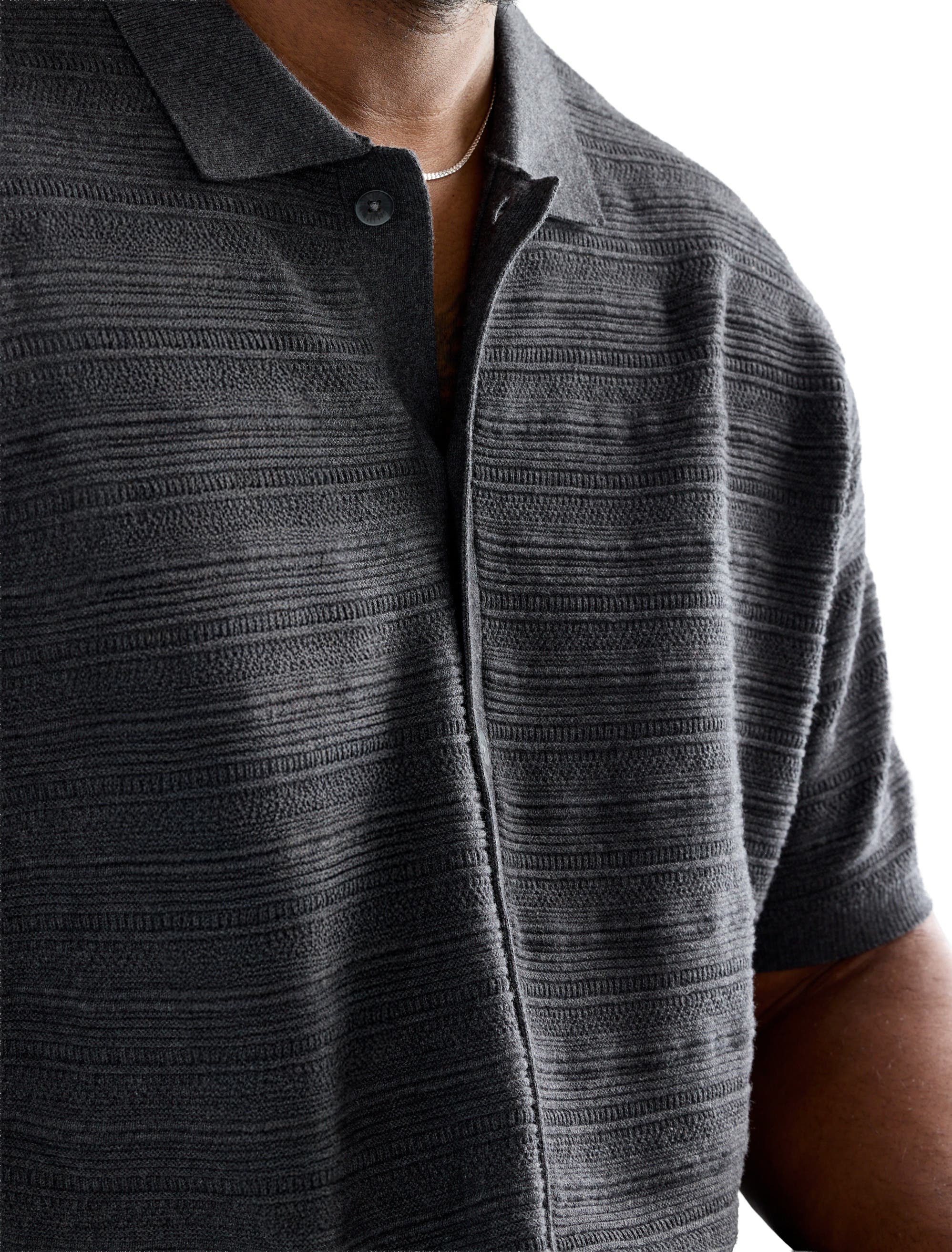 Big & Tall Short-Sleeve Polo Cardigan Sweater - image 2