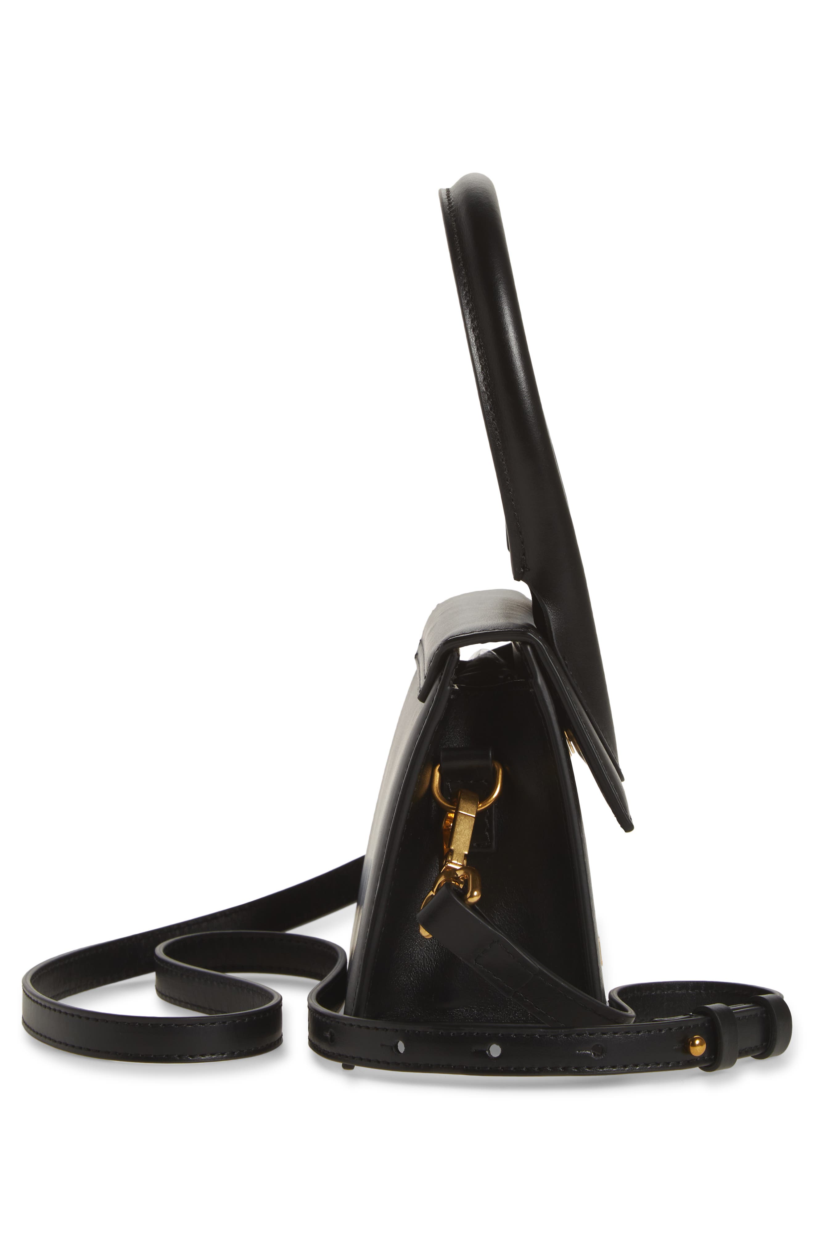 Jacquemus Le Chiquito Moyen Leather Top Handle Bag, Alternate, color, Black