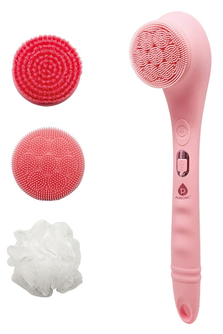 Silicone Bath Brush, Main, color, PINK