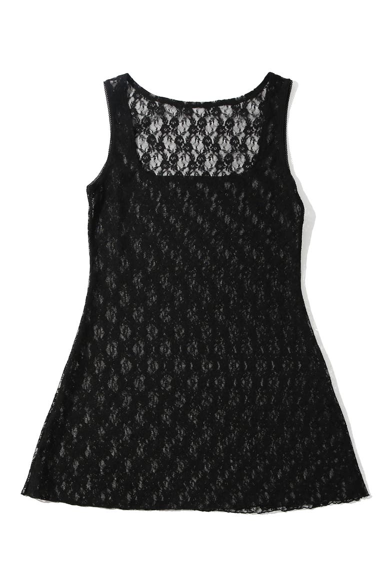 Kristi Sheer Lace Chemise, Alternate, color, BLACK