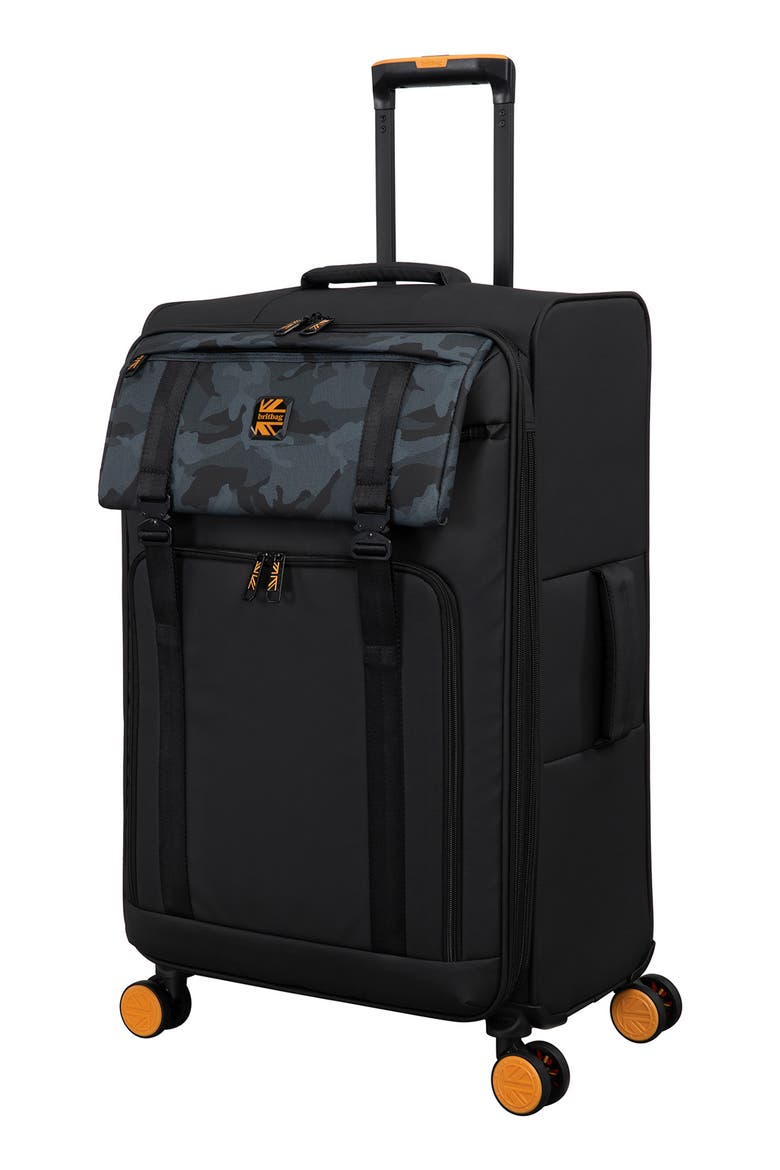 Sanday 25-Inch Softside Spinner Checked Suitcase, Main, color, BLACK/ CAMOBLUE